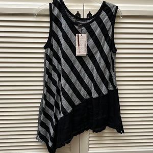 Mara gibbucci asymmetrical linen top new with tags